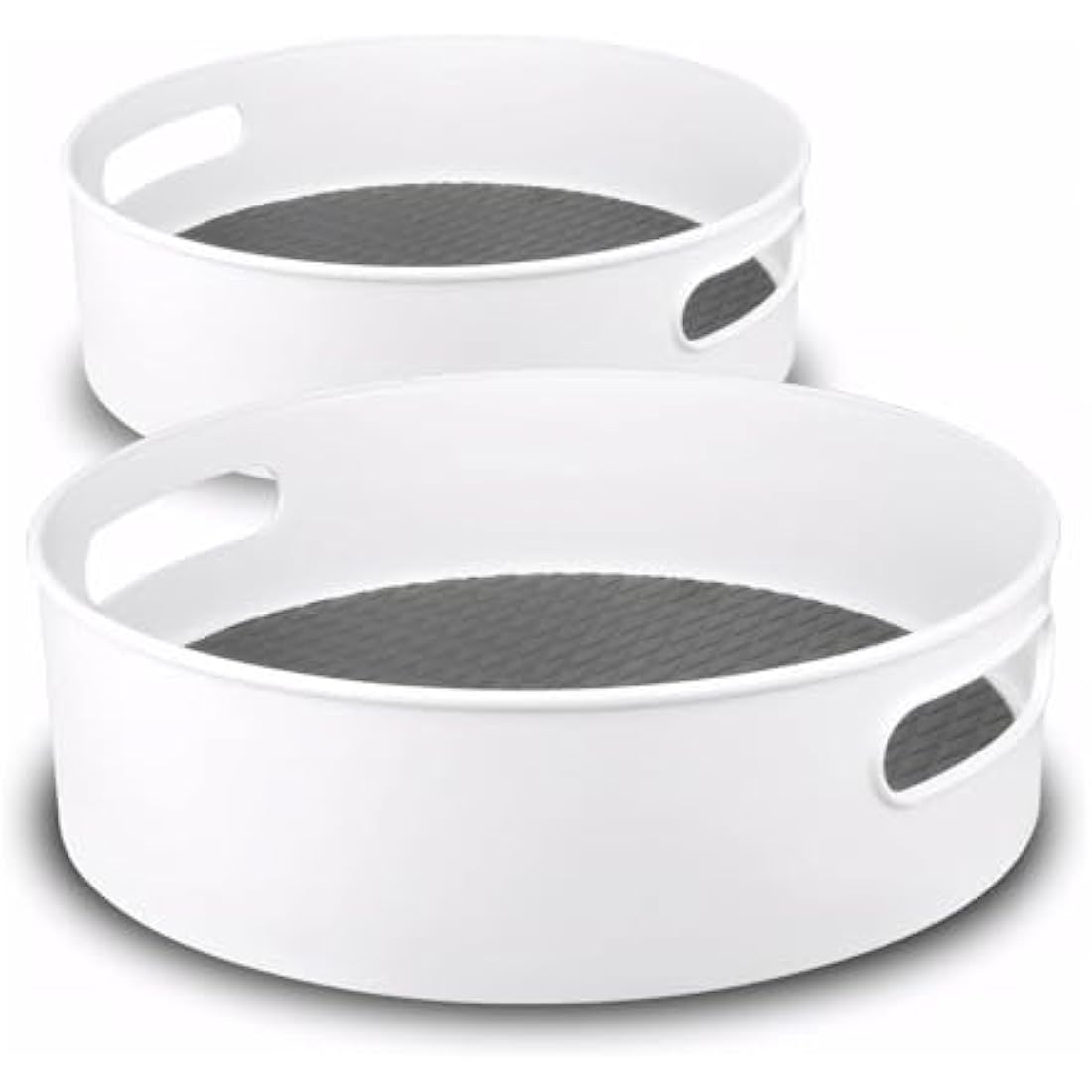 Semlos 2 Packs Turntable Lazy Susan Organizers, 9" and 12" Spice Rack Organisers for Kitchen Organization and Storage, Non-Slip Under Sink Organizers for Pantry, Cabinet, Office, Bathroom