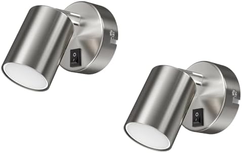 ledscom.de 2 pcs Wall spot WAIKA Switch Chrome matt LED lamp Warm White 3-Step dimming 500lm