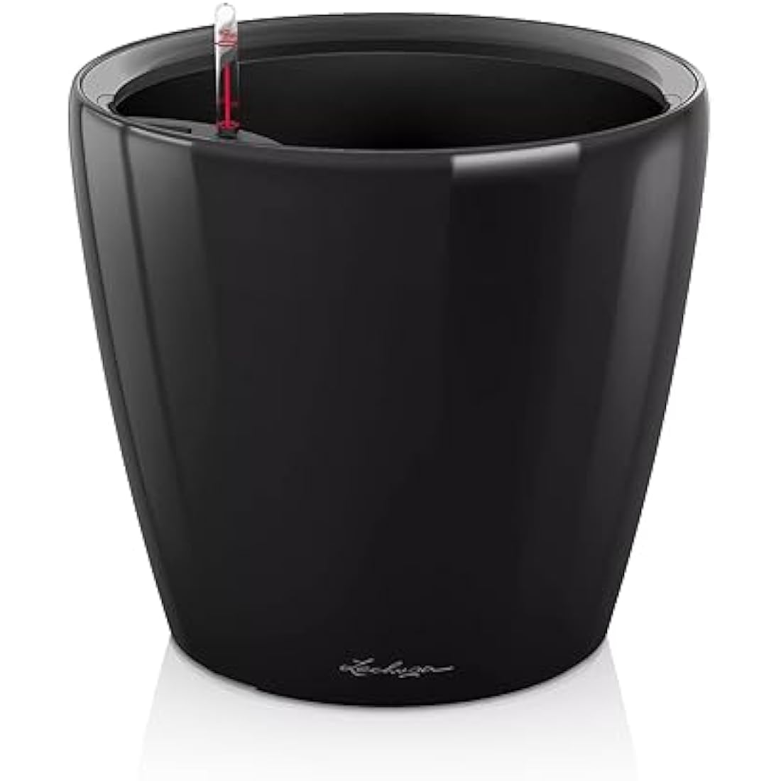 Lechuza Self Watering Plant Pot CLASSICO 50 LS Garden Flower Indoor and Outdoor Plastic Planter with Drainage Hole D50 H47 cm Black High-Gloss