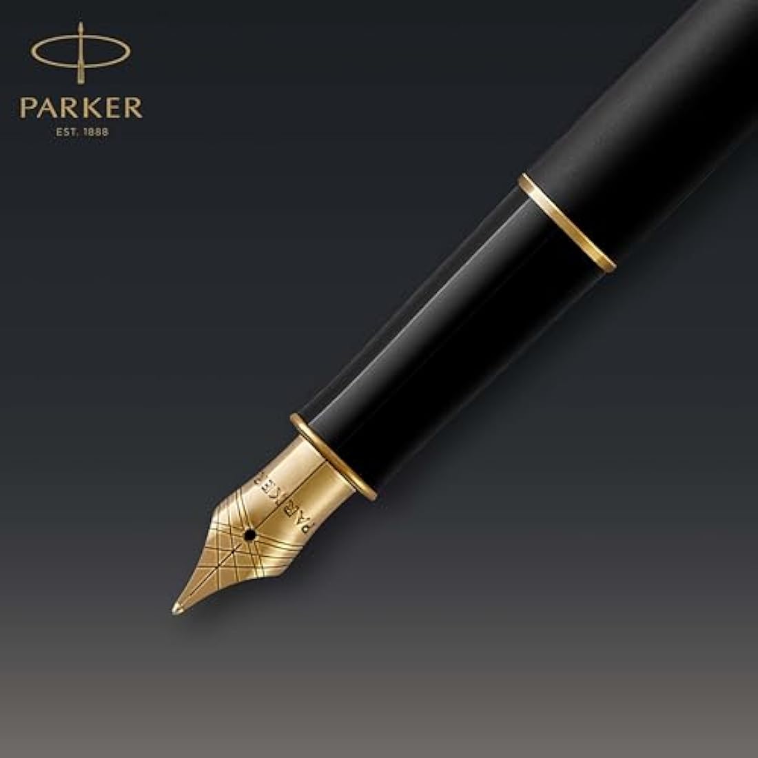 Parker Sonnet Fountain Pen | Matte Black Lacquer with Gold Trim | Fine Nib | Gift Box