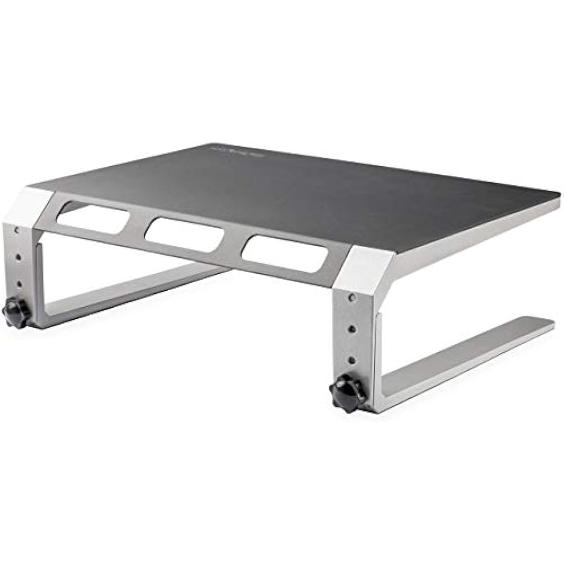 StarTech.com Monitor Riser Stand - For up to 32" Monitor - Height Adjustable - Computer Monitor Riser - Steel and Aluminum (MONSTND) , Black & Silver