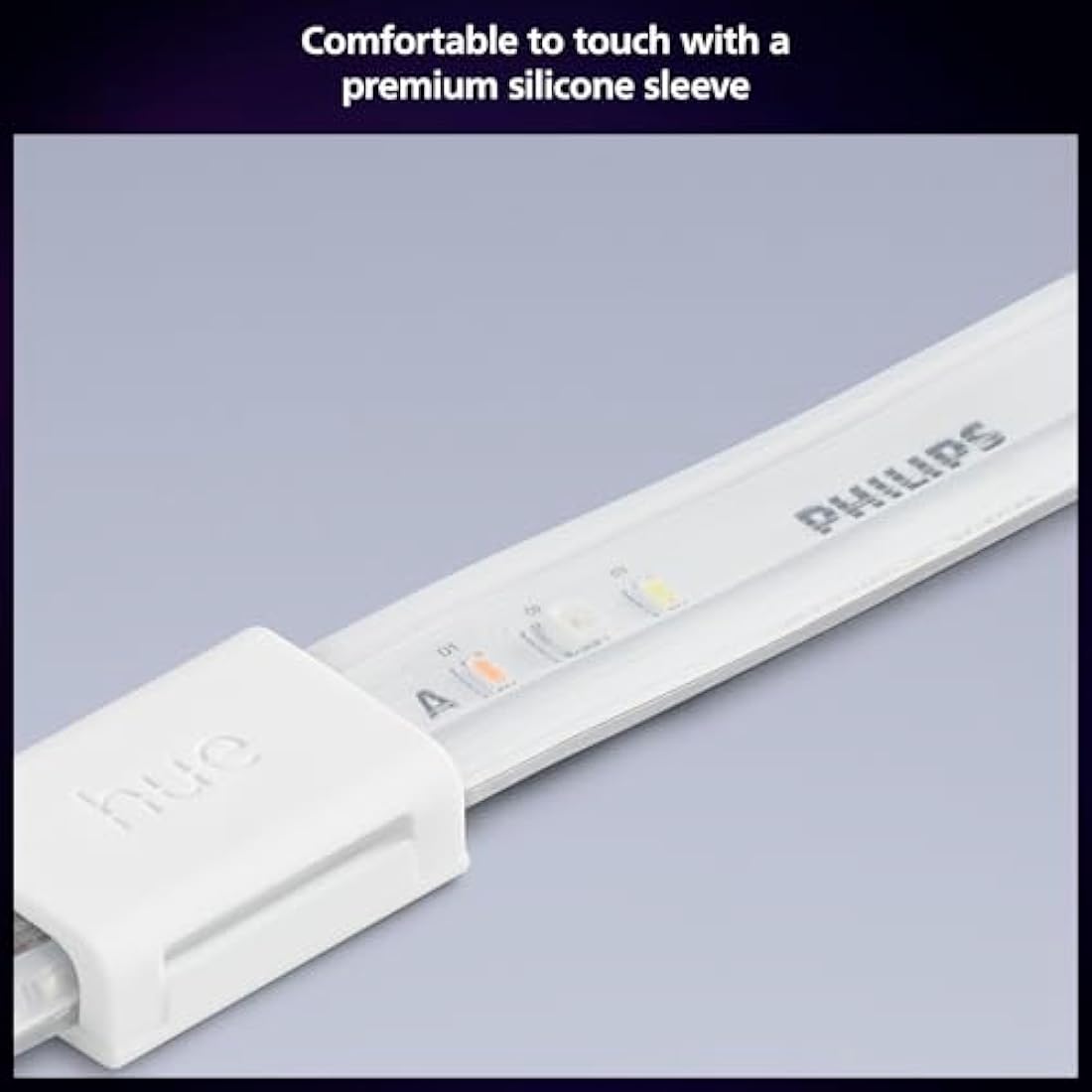 Philips Hue Indoor 3-Meter Smart LED Solo lightstrip (Non Extendable) - 1 Pack - Control with Hue App - Works with Alexa, Google Assistant and Apple HomeKit, Plug Type G, White [Energy Class G]