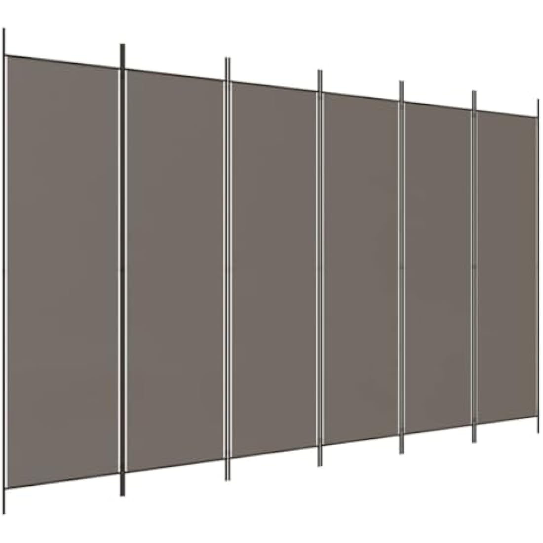vidaXL 6-Panel Room Divider - Versatile And Durable Foldable Partition - Ideal for Privacy, Blocking Sunlight or Decor - Anthracite Fabric and Iron - 300x200 cm