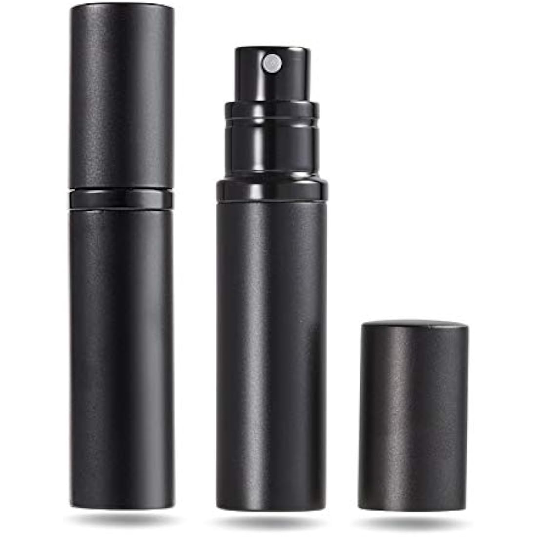 AsaNana Perfume Atomiser, Refillable & Travel Size Perfume Bottle, Leaking Proof,Bottom Pump without Funnel, Luxurious Small women and men, 5ml (CLa-2P(Black&Black))