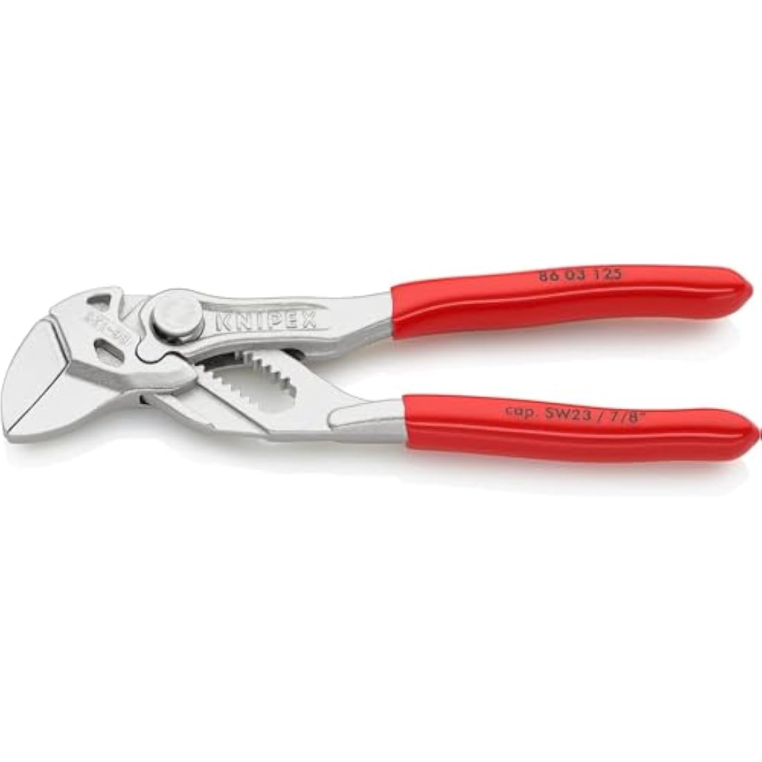Knipex Mini pliers wrench pliers and a wrench in a single tool chrome-plated, plastic coated 125 mm 86 03 125