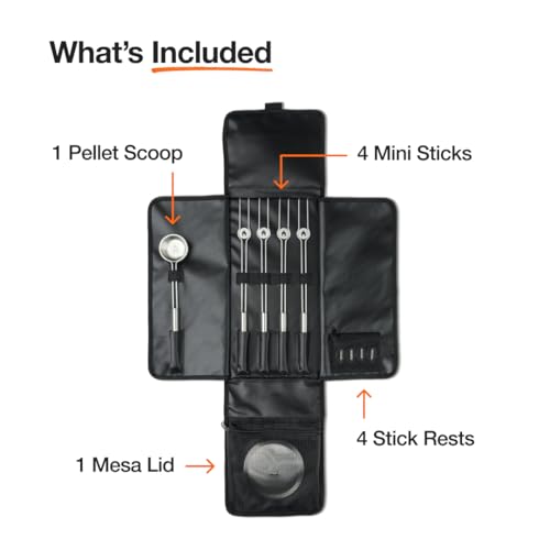 Solo Stove Mesa Accessory Pack XL | Incl. 4 Stainless Steel Mini Sticks + Stick rests, Pellet Scoop, Mesa XL Lid, Carry Case, Accessories for Outdoor