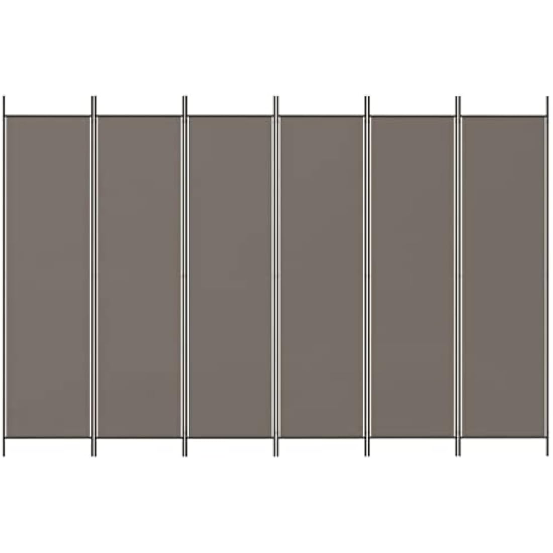 vidaXL 6-Panel Room Divider - Versatile And Durable Foldable Partition - Ideal for Privacy, Blocking Sunlight or Decor - Anthracite Fabric and Iron - 300x200 cm