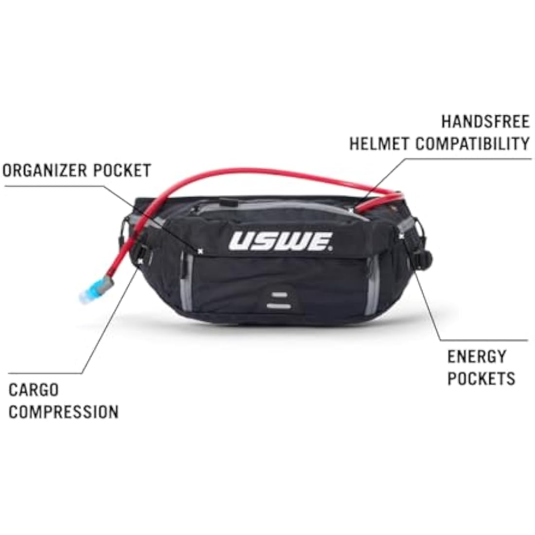 USWE Zulo Hydration Hip Pack - with Organizer and Side Pockets, Bounce Free Hip Belt (6L, Yellow)