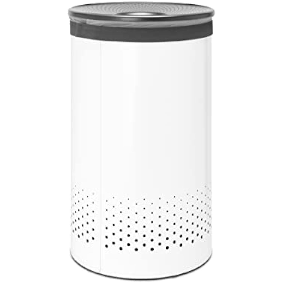 Brabantia - Laundry Bin - Handsfree Plastic Lid - Portable Laundry Bag Inside - Quick-drop Opening - Basket with Ventilation Holes - Non-Scratching Bottom - Corrosion Resistant - White - 60L