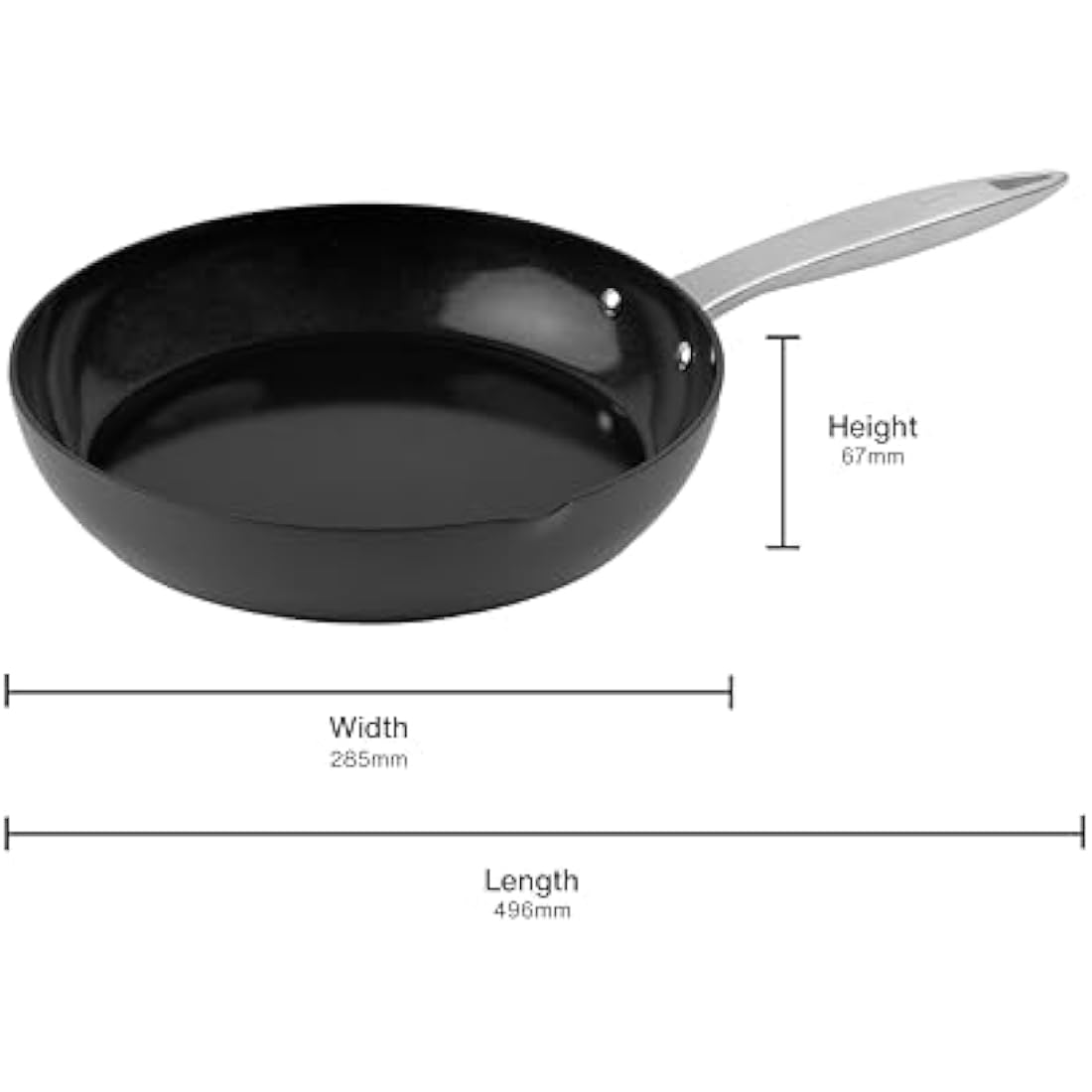 Zyliss Non-Stick Ultimate Pro Ceramic Frying Pan 28cm, PFAS Free, Made from Recycled Aluminium, Easy Clean, Induction Hob Suitable, Oven Safe, 10 Year Guarantee