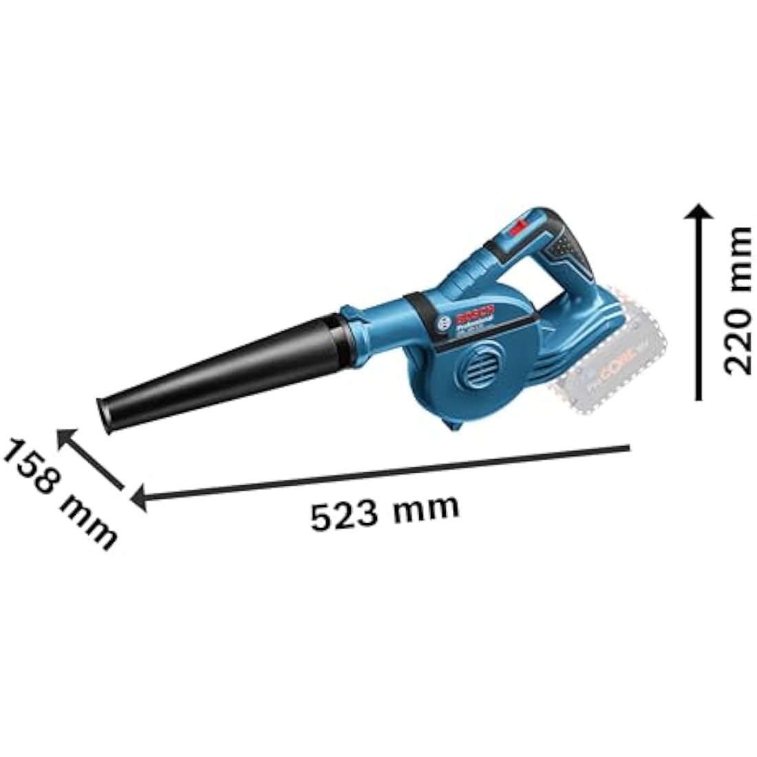 Bosch Professional 18V System Cordless Blower GBL 18V-120 (up to 270 km/h air flow rate, without battery/charger)