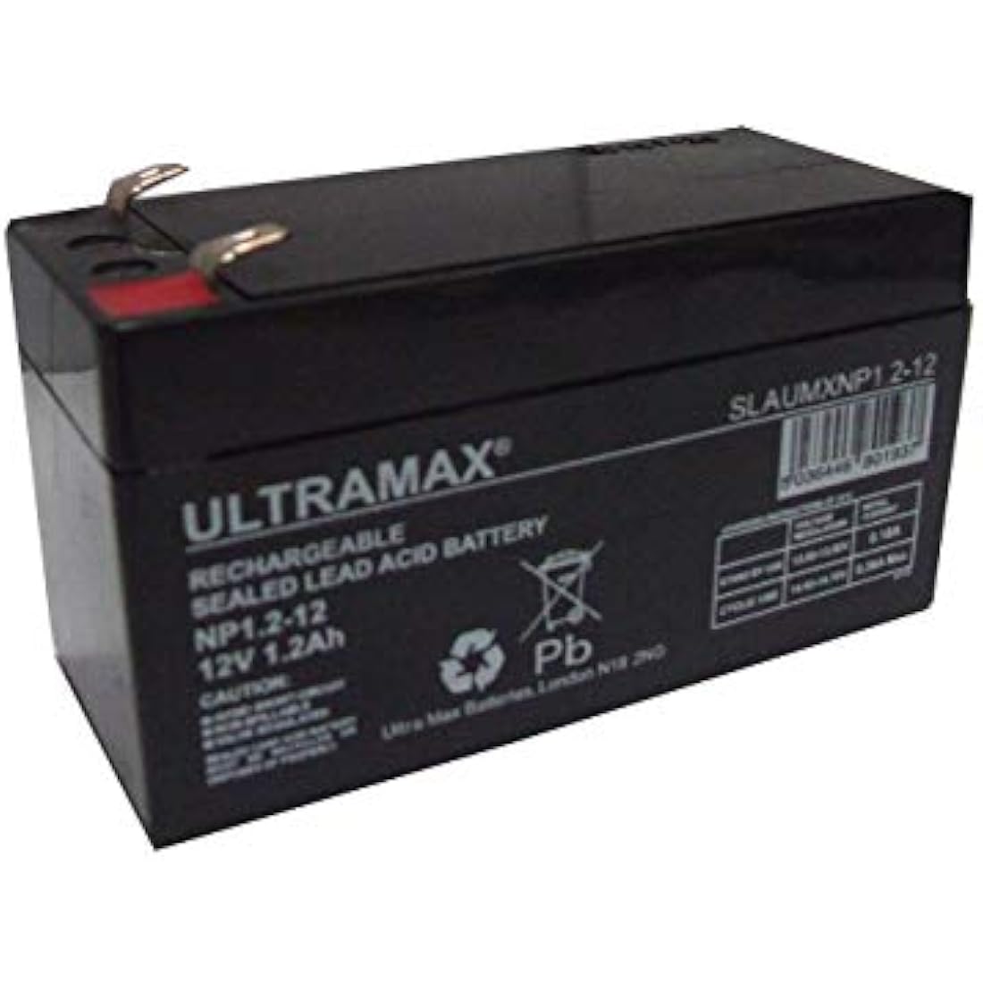 ULTRAMAX 12v 1.2Ah Replacement Battery for MOST RESPONSE ALARM Systems