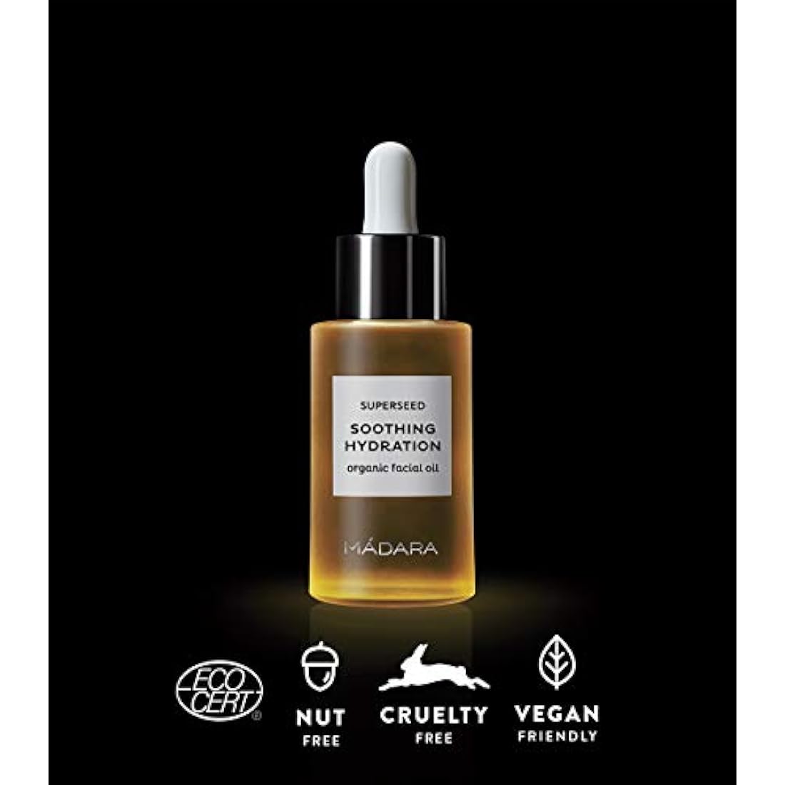 MADARA Organic Skin Care SUPERSEED Soothing Hydration Facial Oil – Calming & Hydrating Oil for Dry, Stressed & Sensitive Skin, 30ml