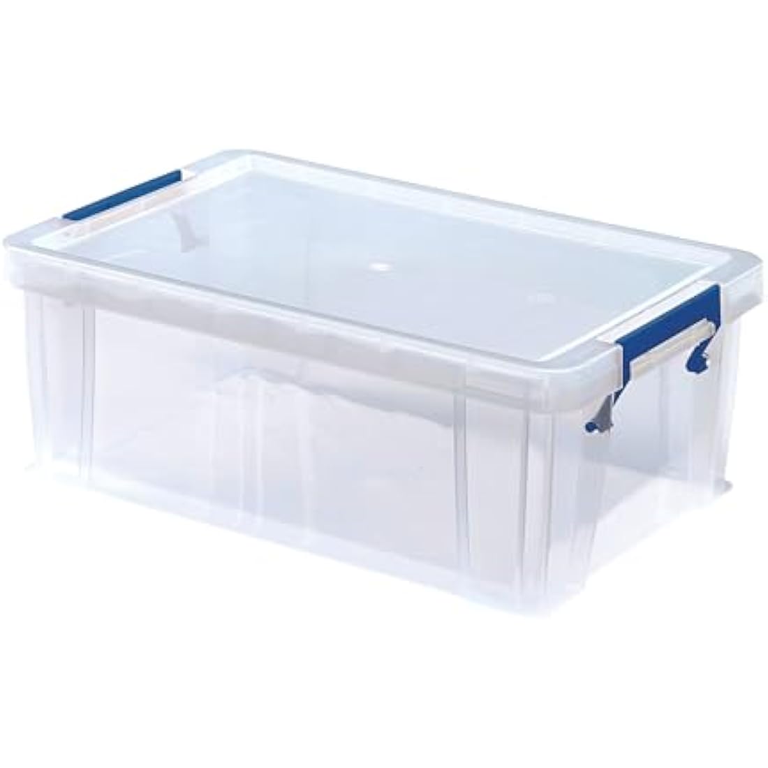 BANKERS BOX 10L Plastic Storage Boxes with Lids. ProStore Super Strong Plastic Storage Boxes (14 x 34 x 21.5cm), Made in the UK, Clear