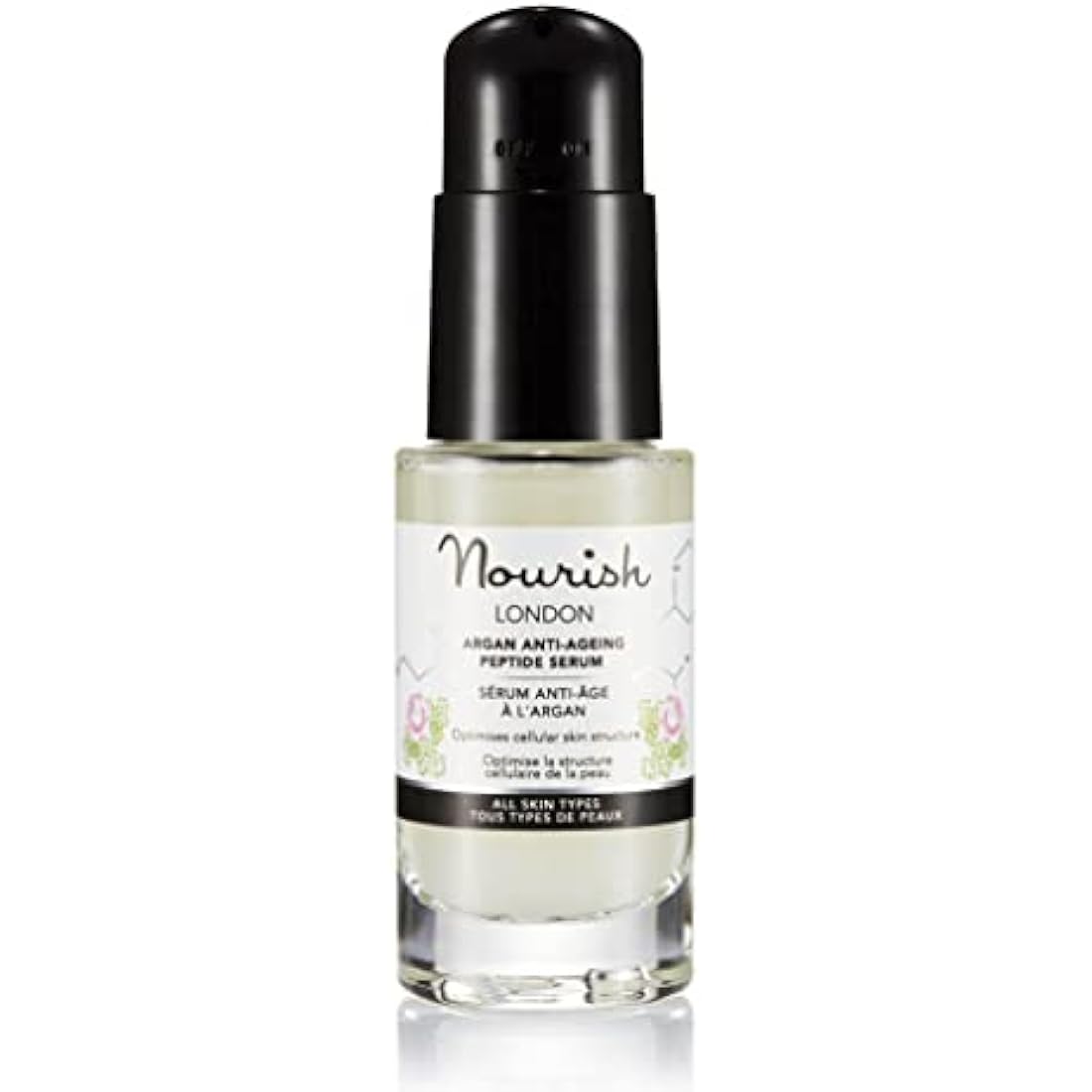 Nourish Argan & Kale Anti-Ageing Peptide Serum 30 ml | Anti-Ageing Face Serum | Contains Peptides & Hyaluronic Acid | Collagen Boosting | 100% Vegan | Cruelty-Free