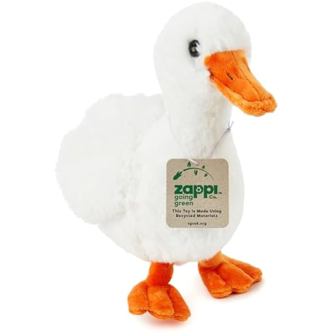 Zappi Co Duck Plush Toy (25cm) - Charming, Soft Waterfowl, Eco-Friendly, Perfect for Kids' Pond Adventures, Made from Recycled Material