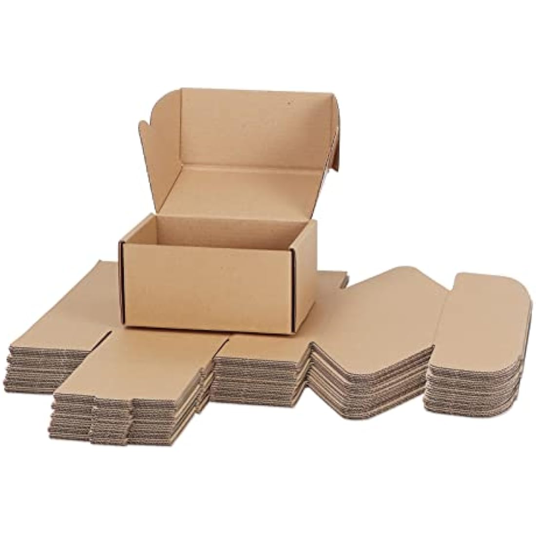 RLAVBL 25 Pack 153x102x76 mm (6x4x3 in) Shipping Boxes Small Brown Corrugated Cardboard Box for Packing Mailing