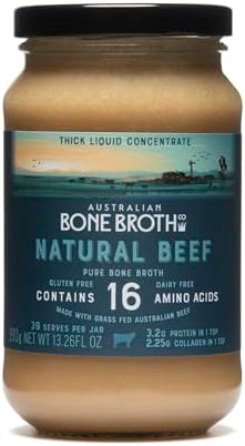 Australian Beef Bone Broth Concentrate- Natural Beef Instant Bone Broth Beverage - Gluten & Dairy Free - Great for Soups, Stock, Broth Beverage drink.