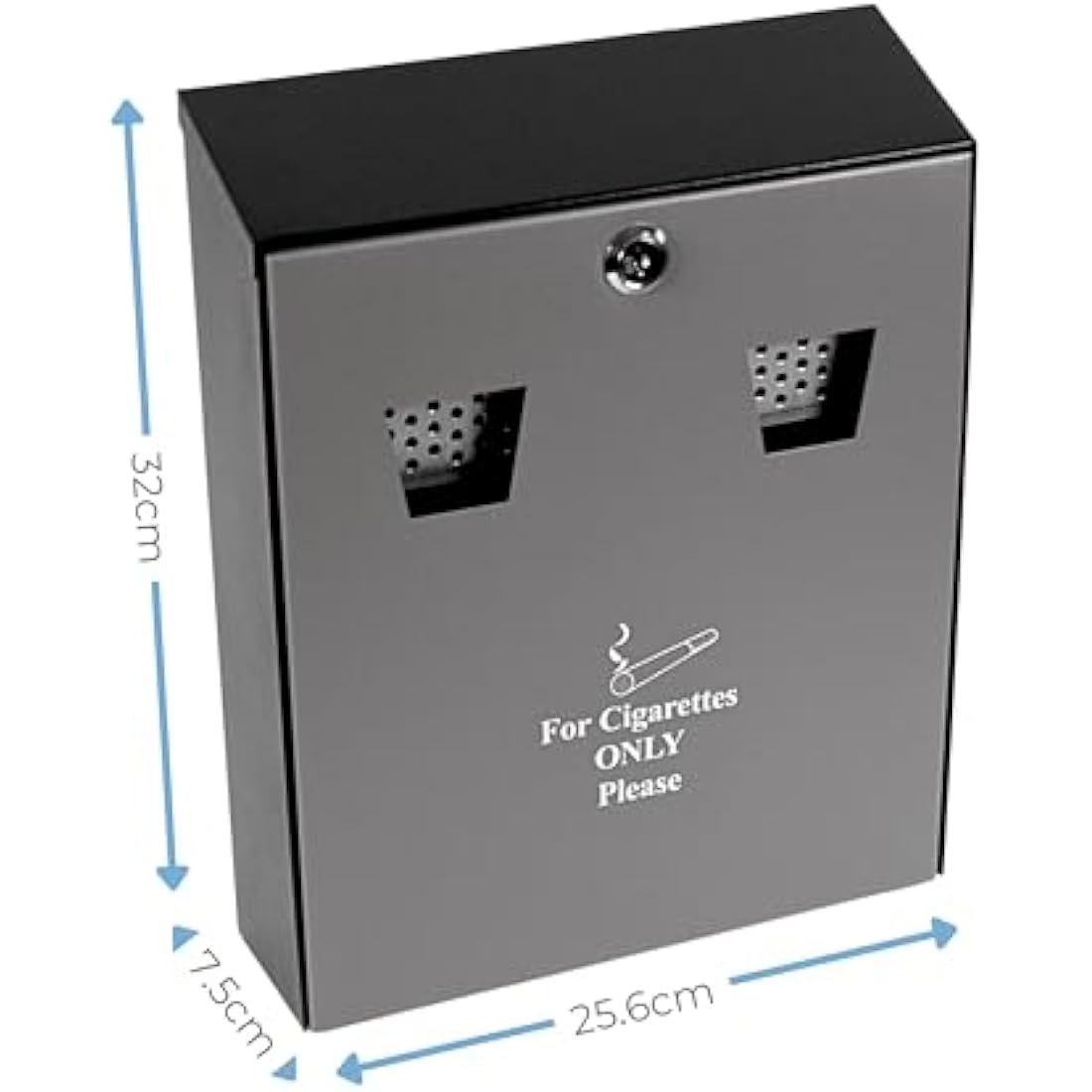 Cathedral Products Outdoor Ashtray with 3.1L Ash Bin & Integrated Extinguisher Panel