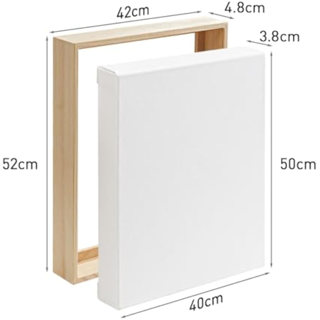 Colour Splash 40x50cm Stretched Canvas with Pinewood Frame (1pk), 3.8cm Deep Edge, 4.8cm Pine Frame, Linen & Cotton Blend, Medium Grain, Triple-Primed 450gsm, Durable Blank Canvas for Oil & Acrylic