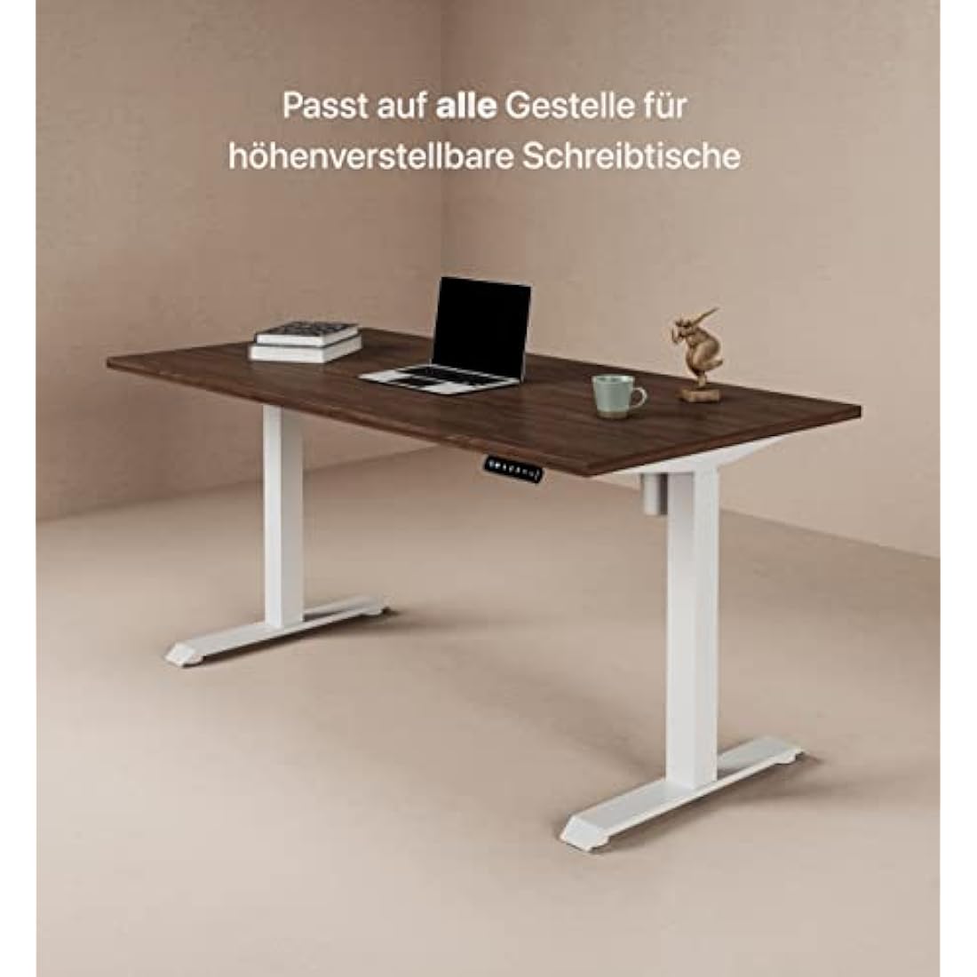 Desktronic Table Top 160 x 80 cm Desk Top - Perfect for Height-Adjustable Desks, Dining Tables and More - Made in Europe - 25 mm Sturdy Table Top Durable (Walnut)