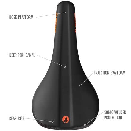 SDG BEL AIR 3.0 LUX-ALLOY RAIL SADDLE Black Microfibre Top / Orange Base,140mm
