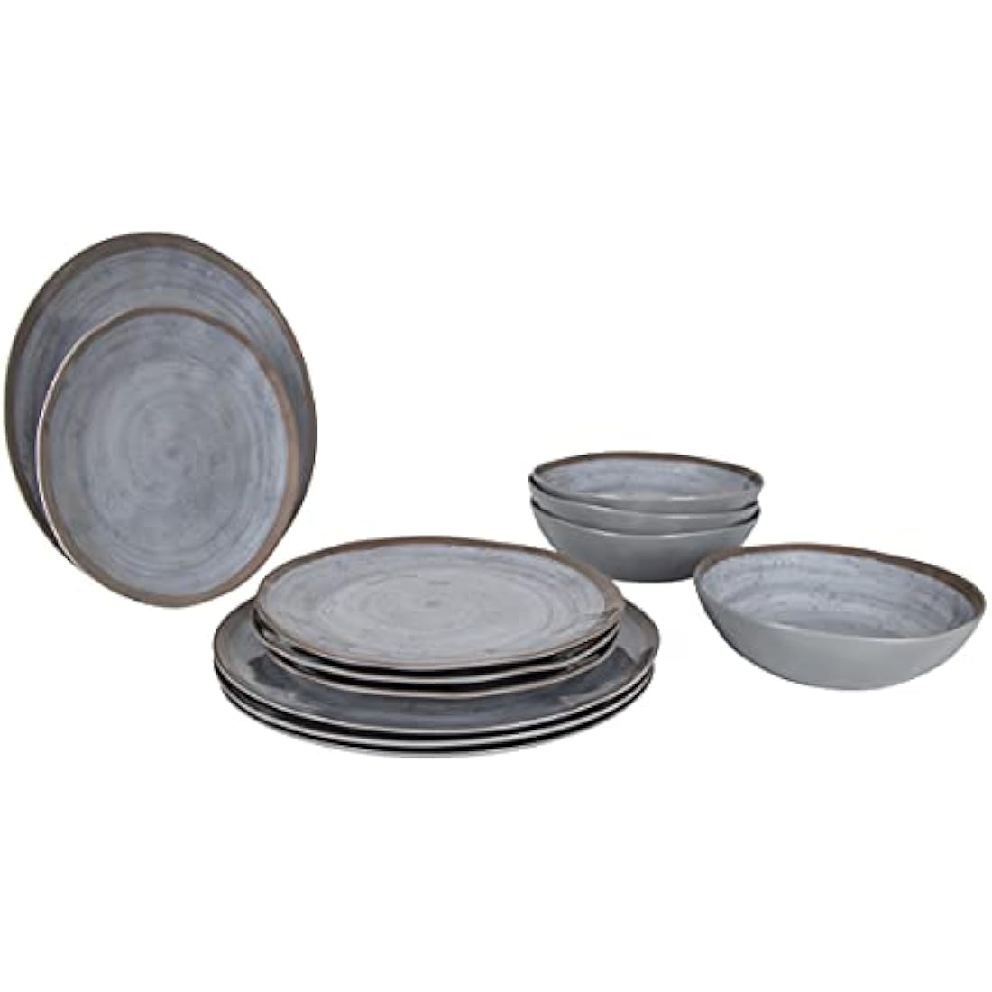 Bo-Camp Melamine Crockery Set Halo Camping Dinnerware Travel Picnic Plate
