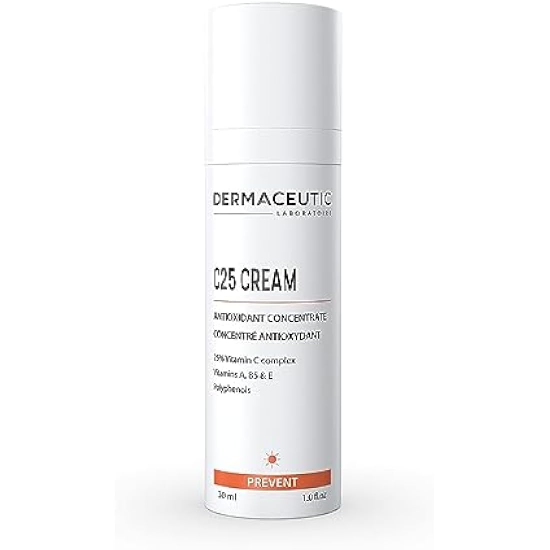 Dermaceutic C25 Cream - Antioxidant Day Cream with Vitamin C, Vitamin E, Vitamin B5, Vitamin E and Polyphenols - Protective face moisturizer for improved complexion and radiant skin - 30ml