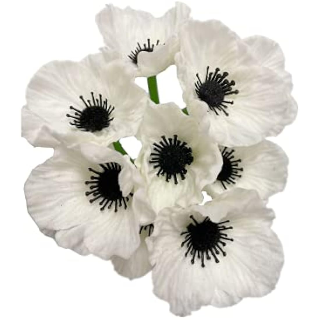 Rikyo 10 Stem 11" Bouquets Artificial Flowers Poppy Flowers,No Fade Multicolor PU Fake Wild Flowers for Kitchen Table Centerpiece Vase,Home Wedding Holding Flowers Backdrop Arch Wall(White)