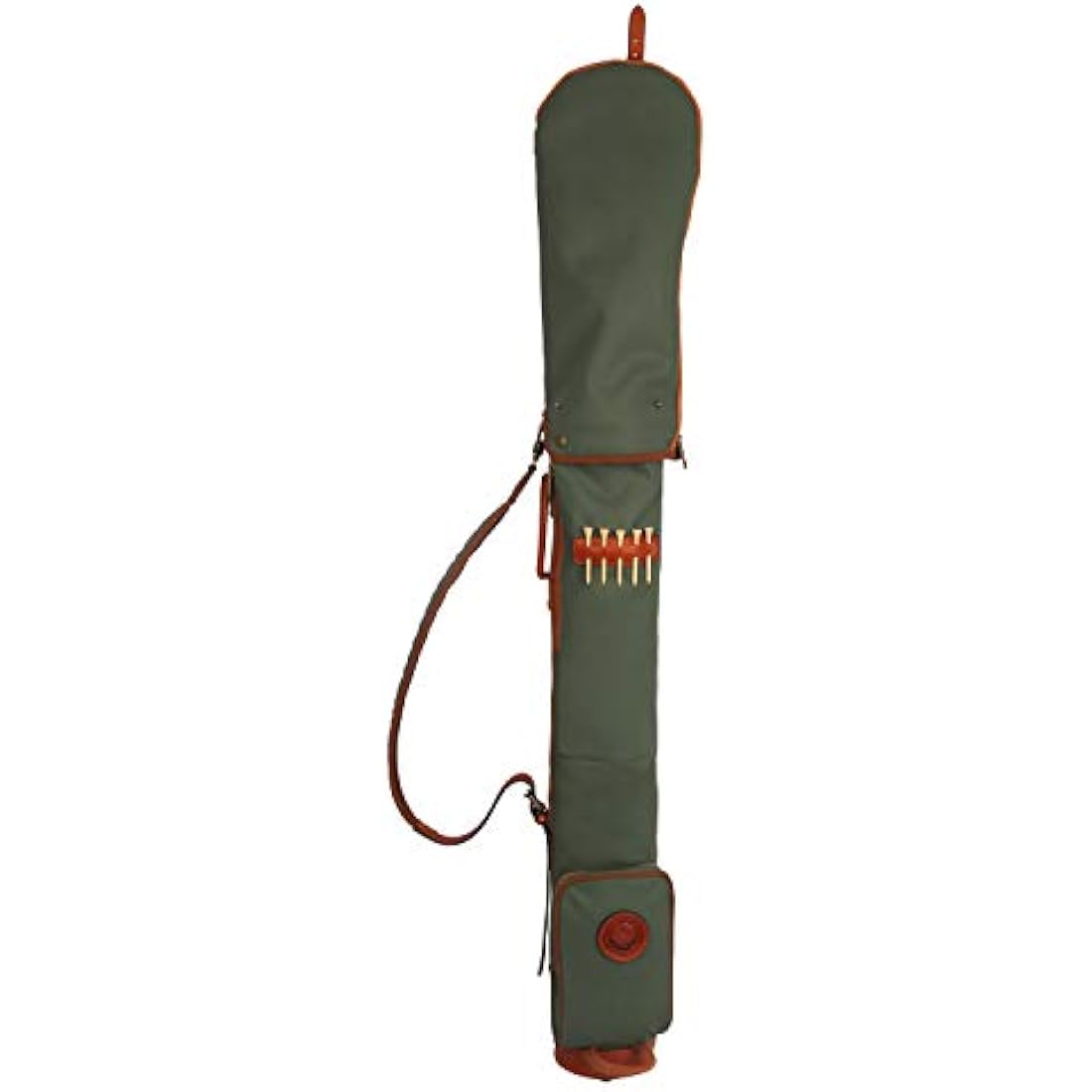 TOURBON Waterproof Canvas Course Training Practice Golf Club Carry Bag Travel Case With Soft Padded Shoulder Strap (Golf Bag TB904CA-Green)