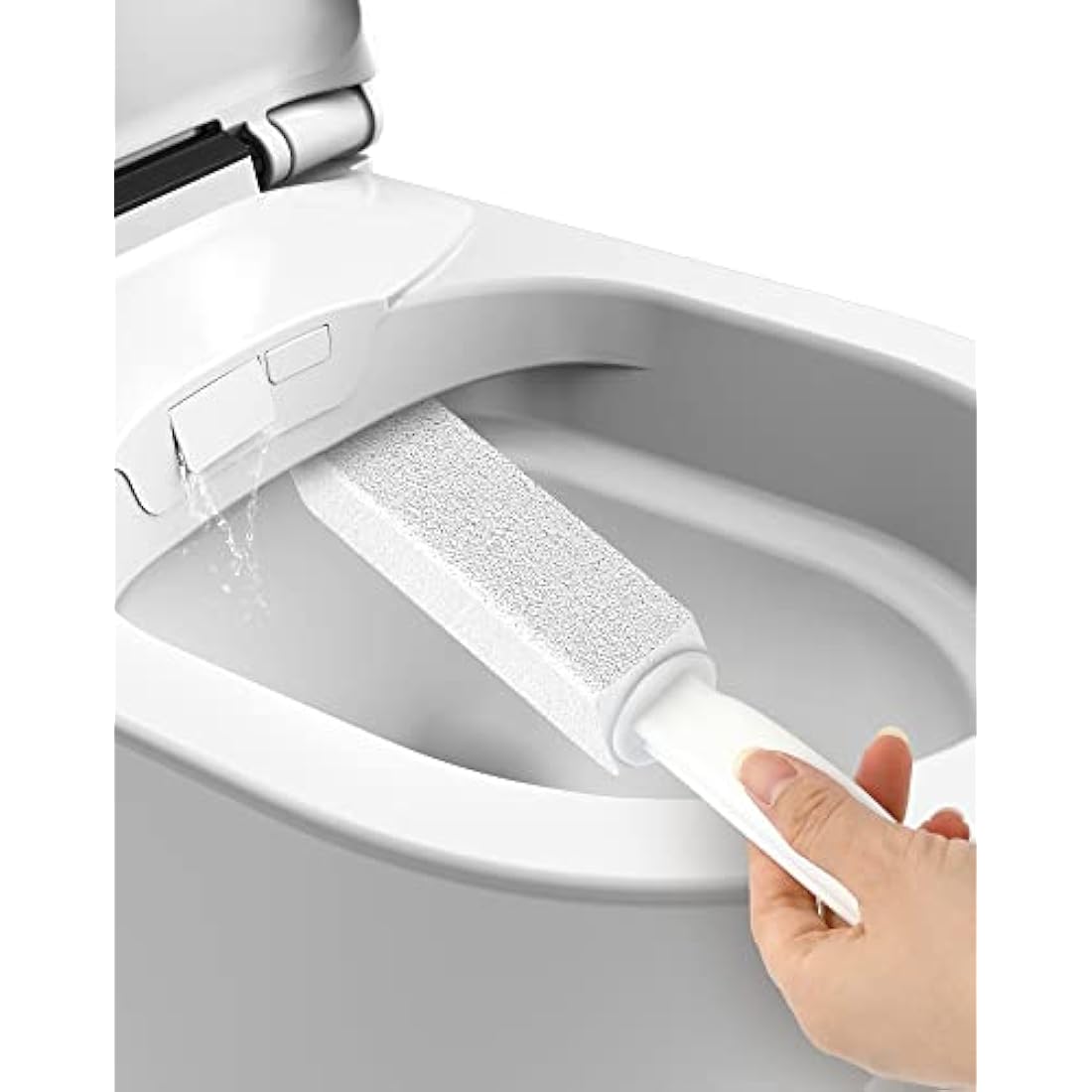 Maryton Pumice Stone with Handle for Cleaning Toilet Bowl Ring and Hard Water Stains Pack of 2 (White)