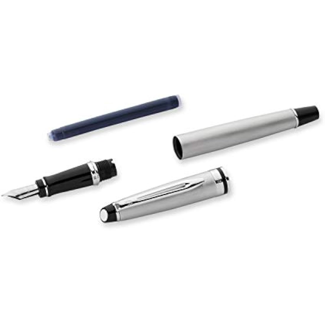 Waterman Expert Fountain Pen | Stainless Steel with Chrome Trim | Medium Nib | Gift Box