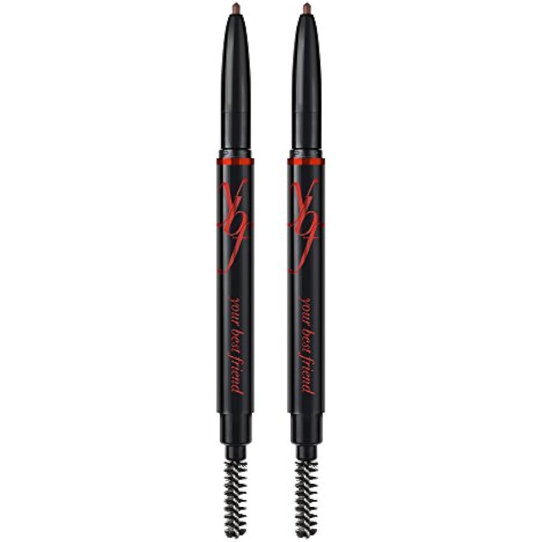 ybf Beauty Universal Automatic Eyebrow Pencil Duo - For All Natural Hair Colors & Skin Tones - Dual-Ended Brow Pencil With Spoolie Brush - Paraben-Free and Cruelty-Free - Taupe - 2 x 0.005 Oz