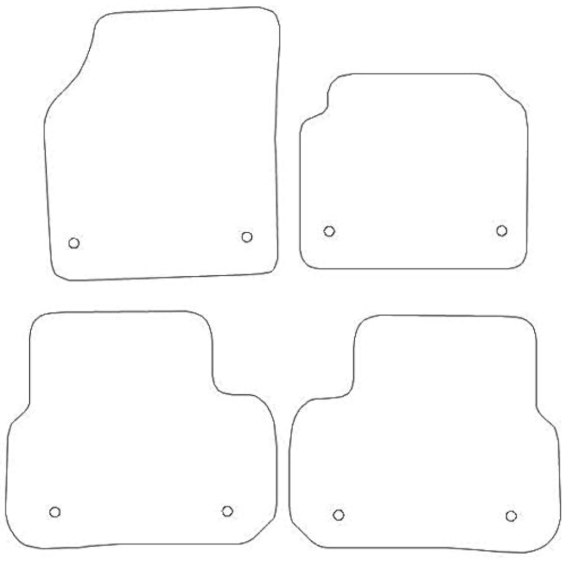 Car Mats FOR Land Rover Discovery Sport 2015-2019 Black Carpet - Black Ribbed Trim - Black Rectangle Heel Pad [SAPP-1650]