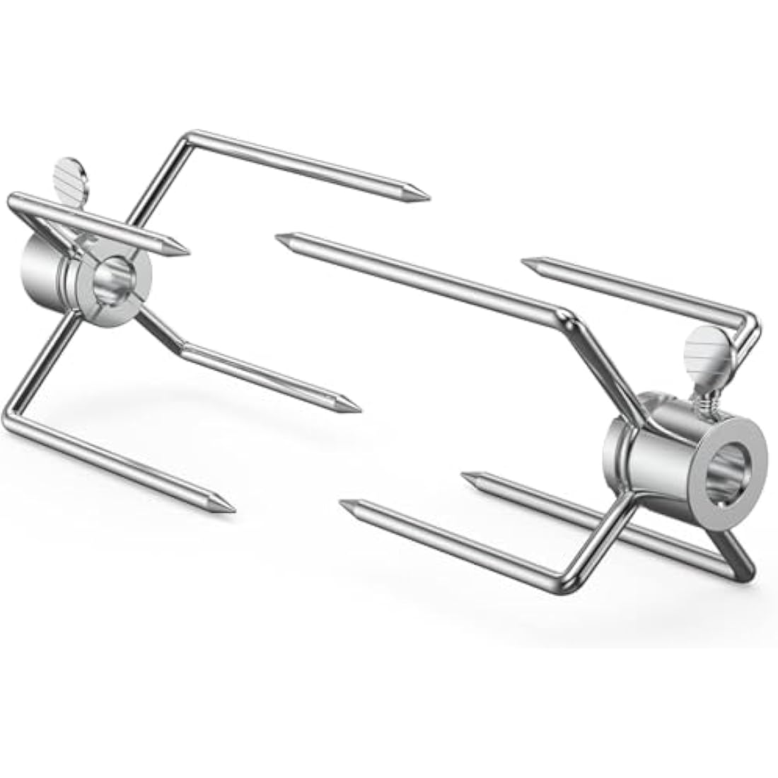 onlyfire 2 Pcs Metal Rotisserie Forks, Fits 8MM Square Spit Rods, Replacement for Rotisserie Kits, Steel Handle, Dishwasher Safe
