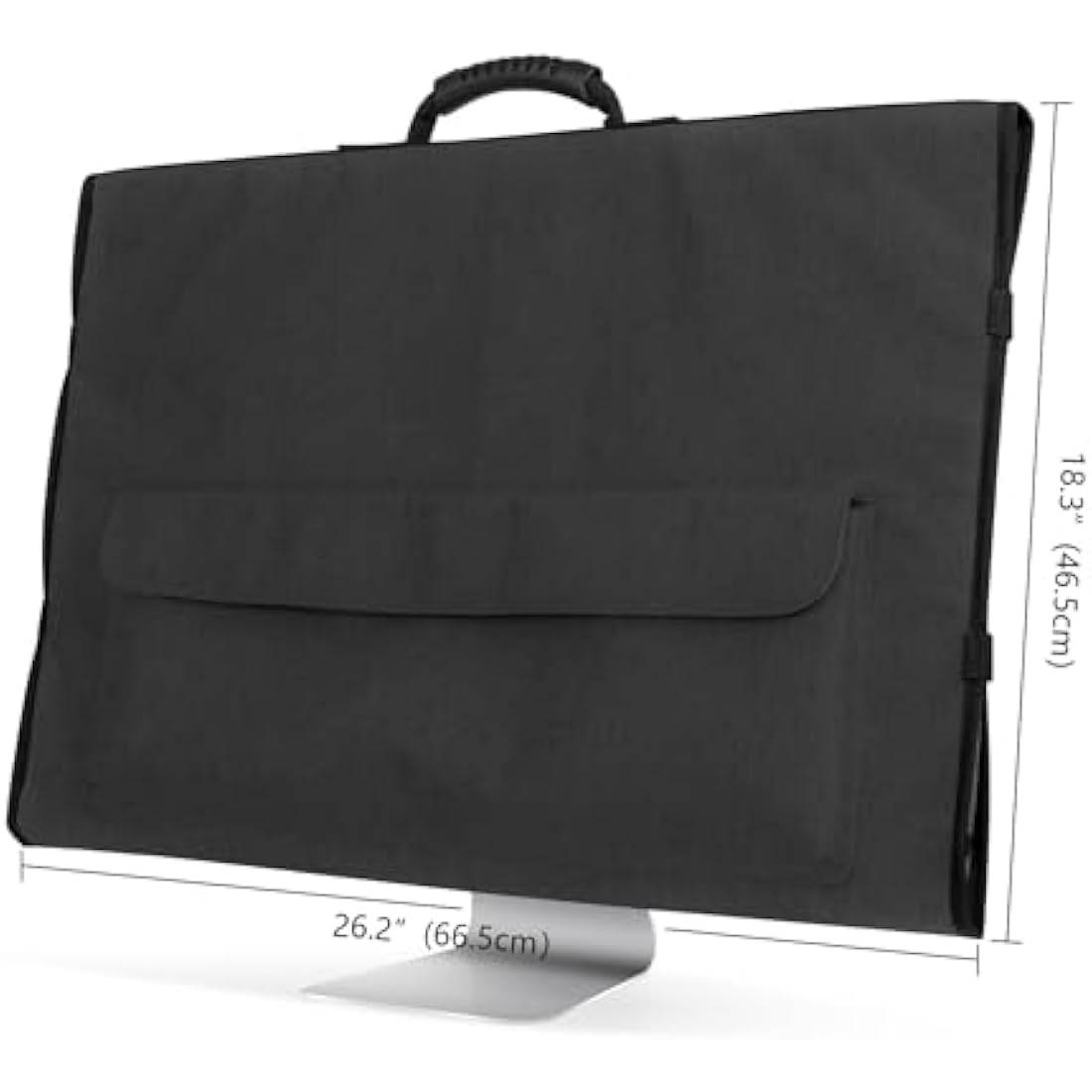 CURMIO Travel Carrying Bag for Apple 27" iMac Desktop Computer, Protective Storage Case Monitor Dust Cover with Rubber Handle for 27" iMac Screen and Accessories(Patent Pending), Black