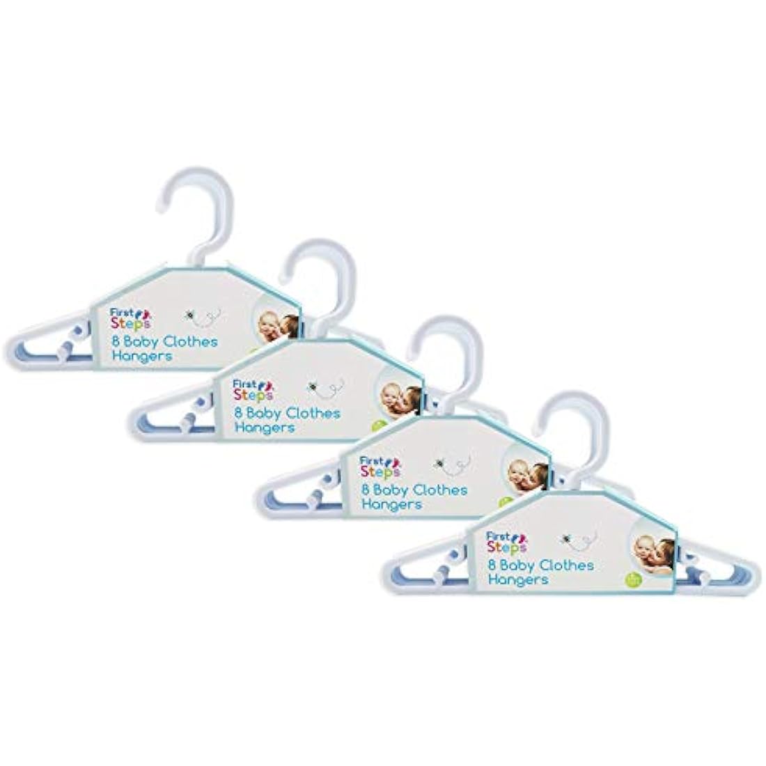 Baby Coat Hangers Small Clothes Hangers First Steps Pack of 32 White