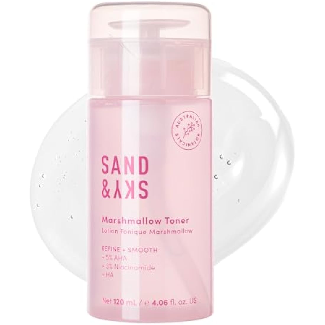 Sand & Sky Australian Essentials Brightening Toner with Niacinamide & Glycolic Acid - Marshmallow Extract Essence, Exfoliates & Strengthens Skin, 4.2 fl oz