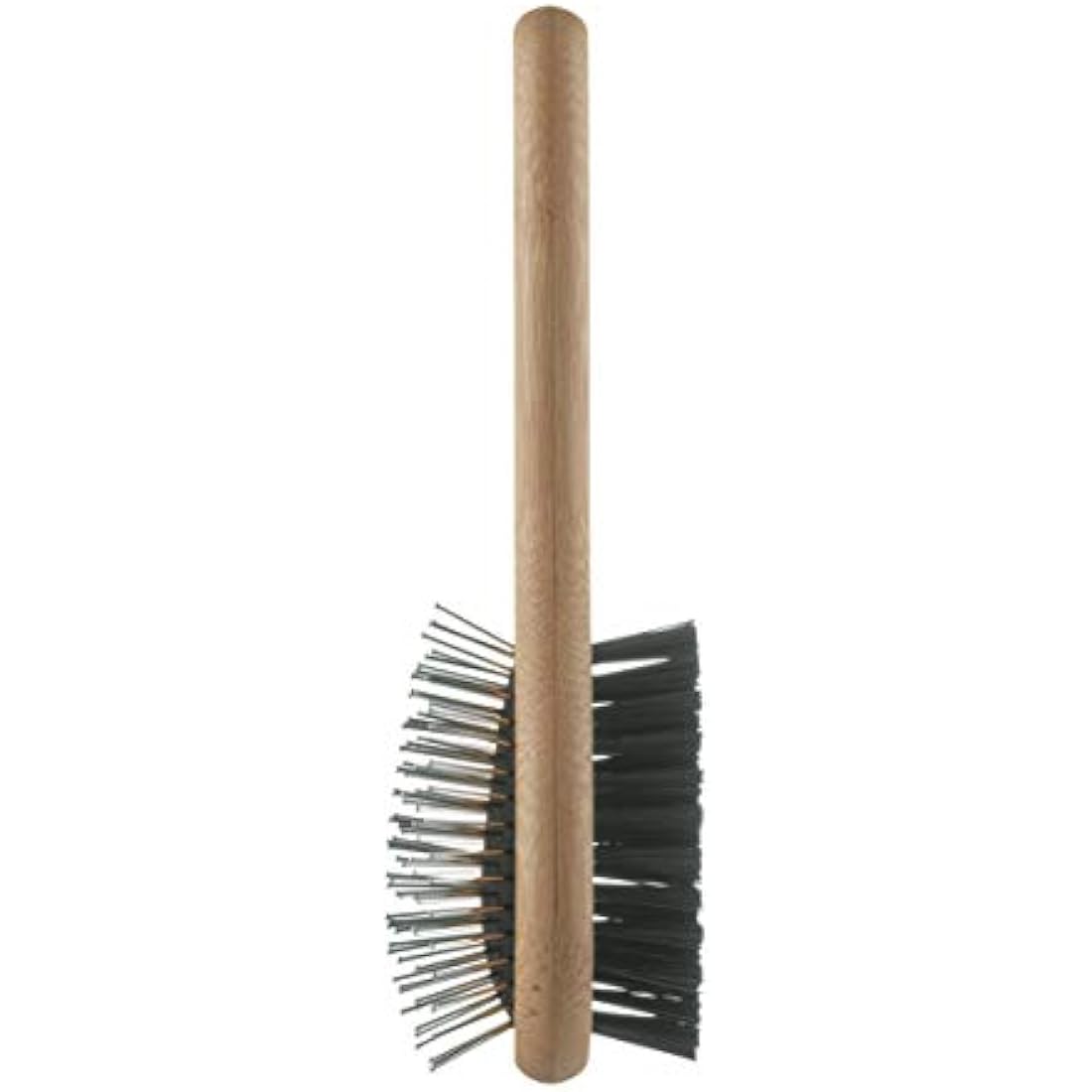 Mikki Bamboo Combi Brush, for Grooming Dog, Cat, Puppy with Smooth Short and Medium Hair Coats, Handmade from Natural Sustainable Bamboo, Small,Brown