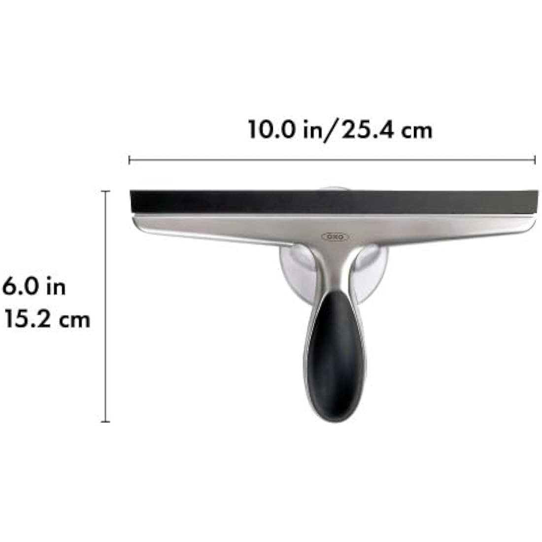 OXO 1060619 Good Grips Stainless Steel Squeegee, White/Black, 10 x 1.5 x 6 inches