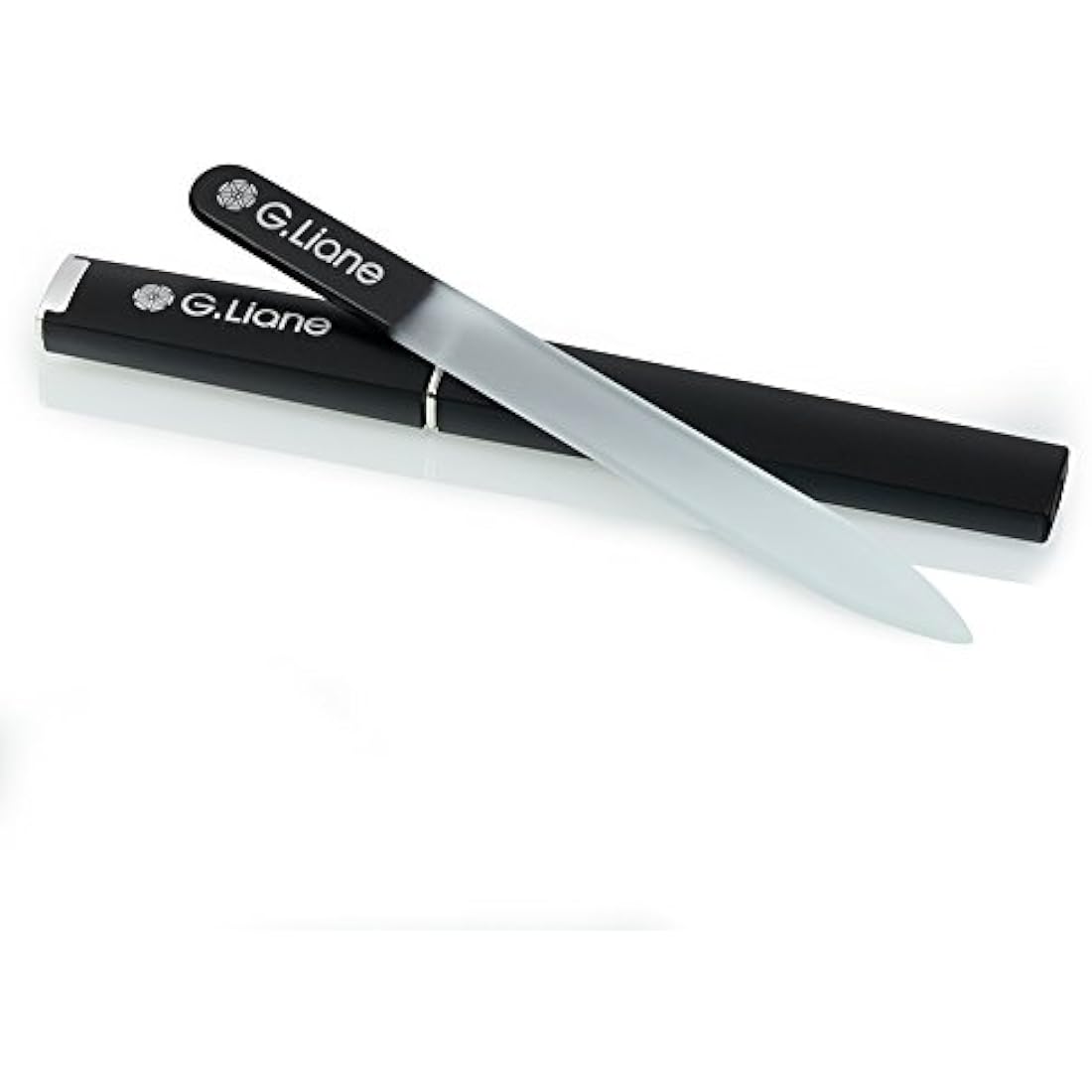 G.Liane Professional Glass Nail Files Manicure Pedicure Kit for Natural Acrylic Gels Nails Manicure Tools for Home and Salon (Black)
