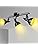 Unikcst LED Spot Lights Black Light Fittings Rotatable 3 Way Retro Spotlights Ceiling E14 240V for Kitchen Living Room Bedroom (No Bulbs)