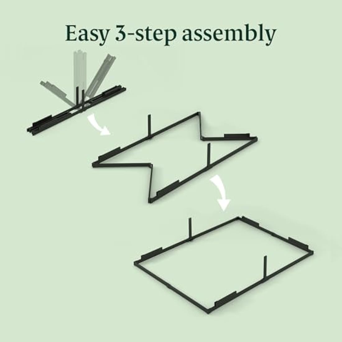 Zinus Caleb Super King Bed frame - Bed 180x200 cm - 36cm Height - Metal bed frame with Underbed storage and steel slat support - Black