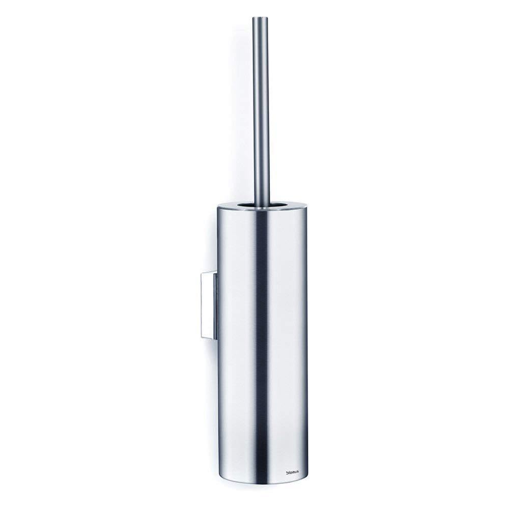 Blomus Wall-Mounted Toilet Brush, matt Brushed, closed NEXIO