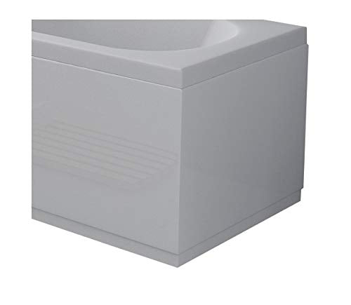 VeeBath Acubase 800mm Bath End Panel, Waterproof, Modern Panels for Bathroom Bathtub- White