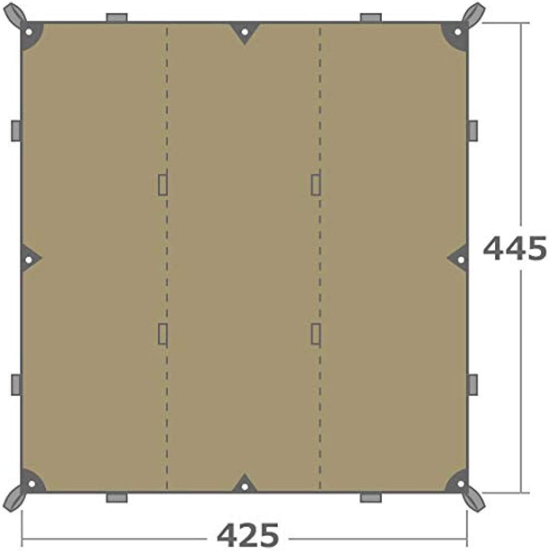 Tatonka Tarp 1 TC (425 x 445 cm) - Waterproof Tarp Made of Cotton Blend Fabric with Excellent UV Stability, Eyelets and Liners - Protects Against Sun, Wind and Rain - Beige