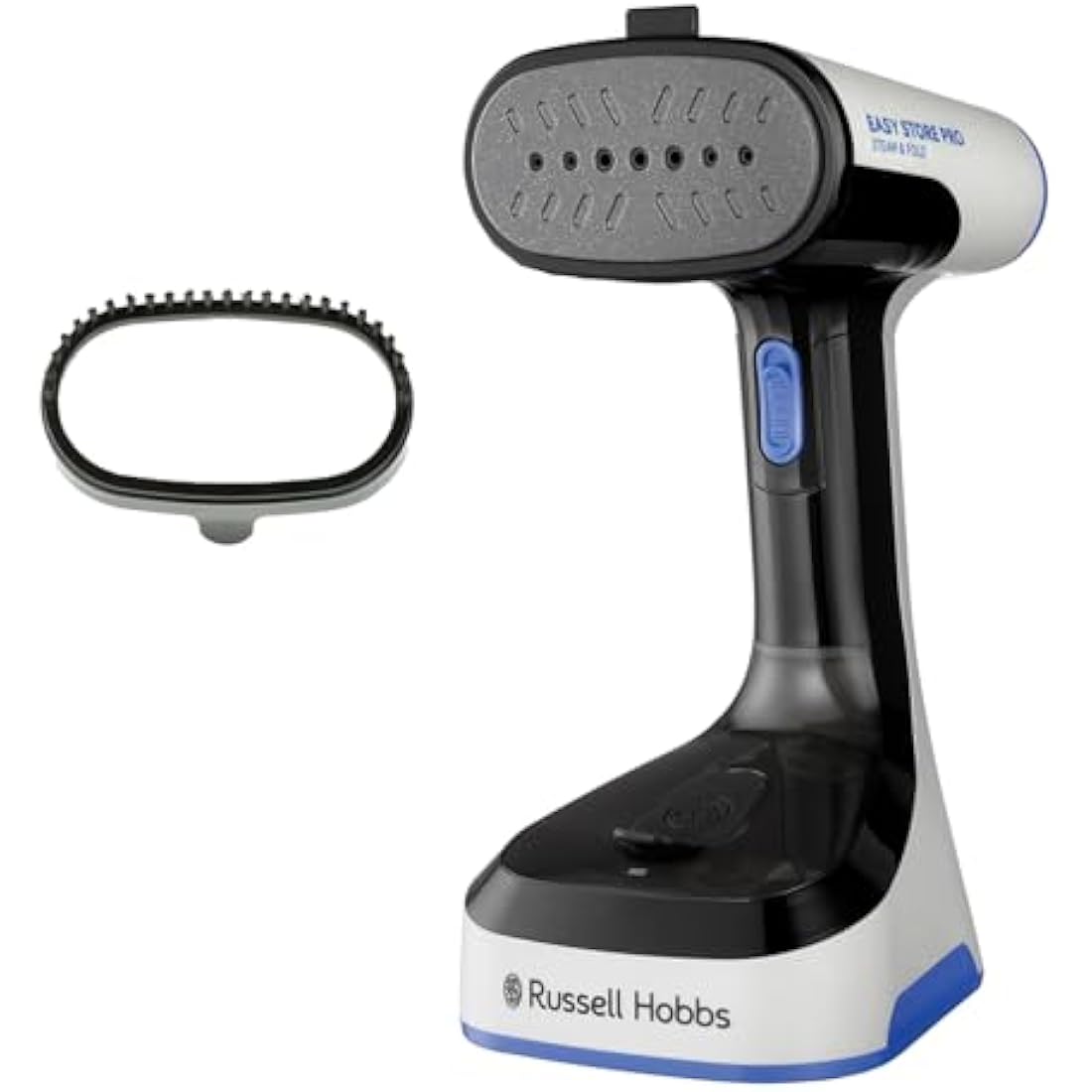 Russell Hobbs Handheld Clothes Steamer [powerful 1500W, Foldable & antibacterial] Steam Genie Easy Store (Sanitises, heats up quickly, 150ml tank, fabric nozzle, ideal for travel) 26740