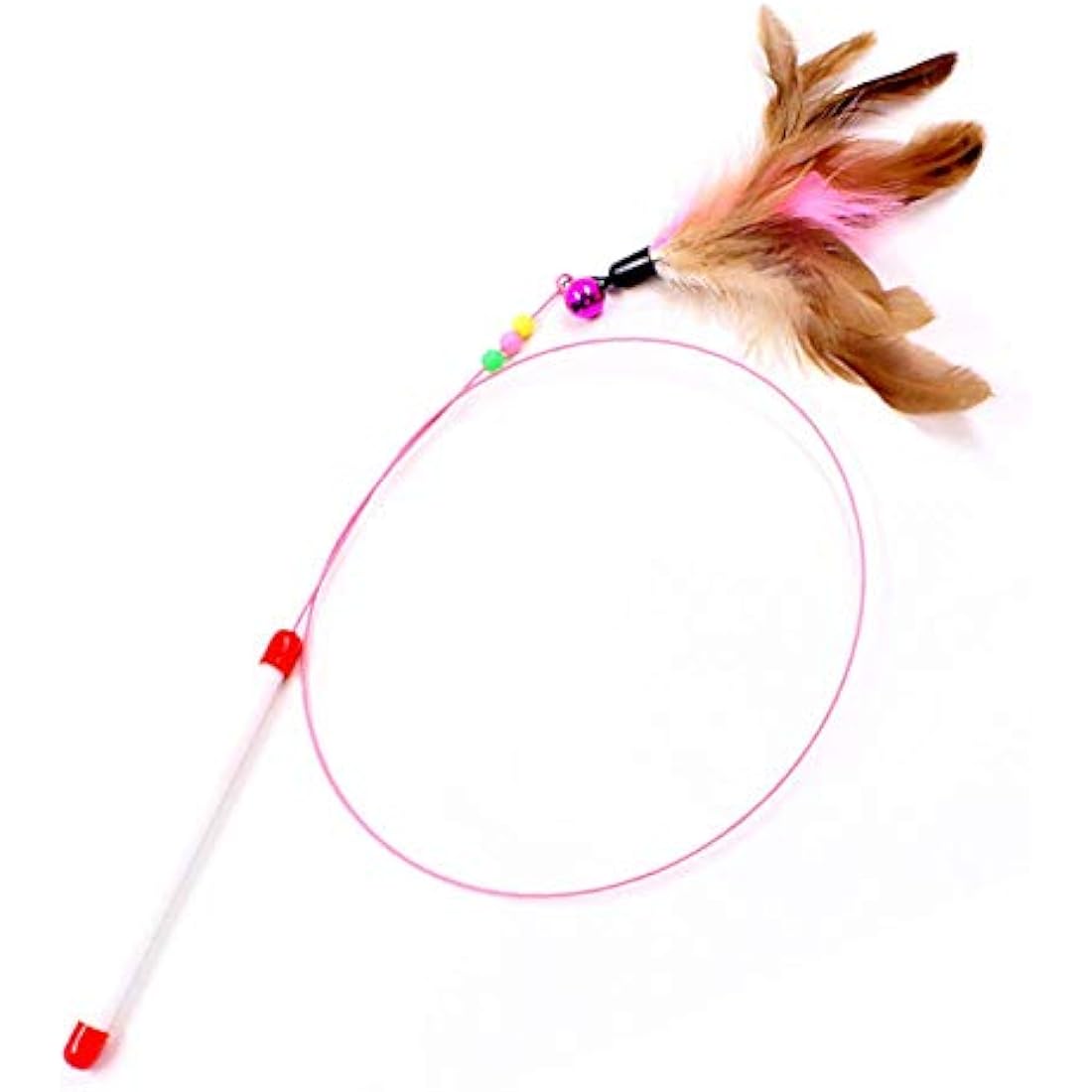 SLSON Feather Teaser Cat Toy, Interactive Cat Catcher and Exerciser Wand for Cats and Kitten Playing, with Feather, Bell and Flexible Wire