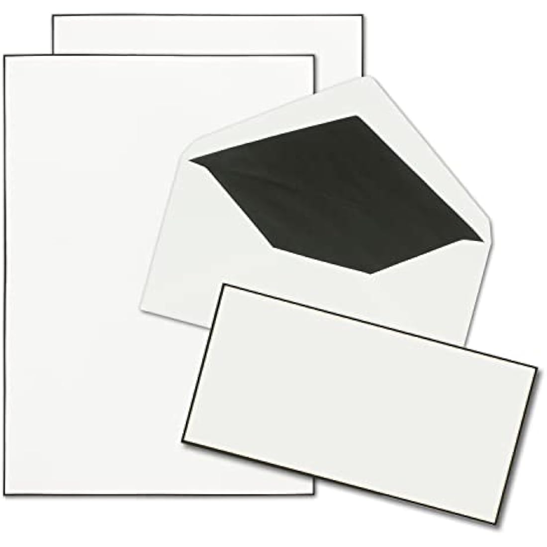 NEUSER PAPIER 100x Mourning Paper Sets DIN A4 with Lined envelopes Handmade Black Border Stationery for Condolences