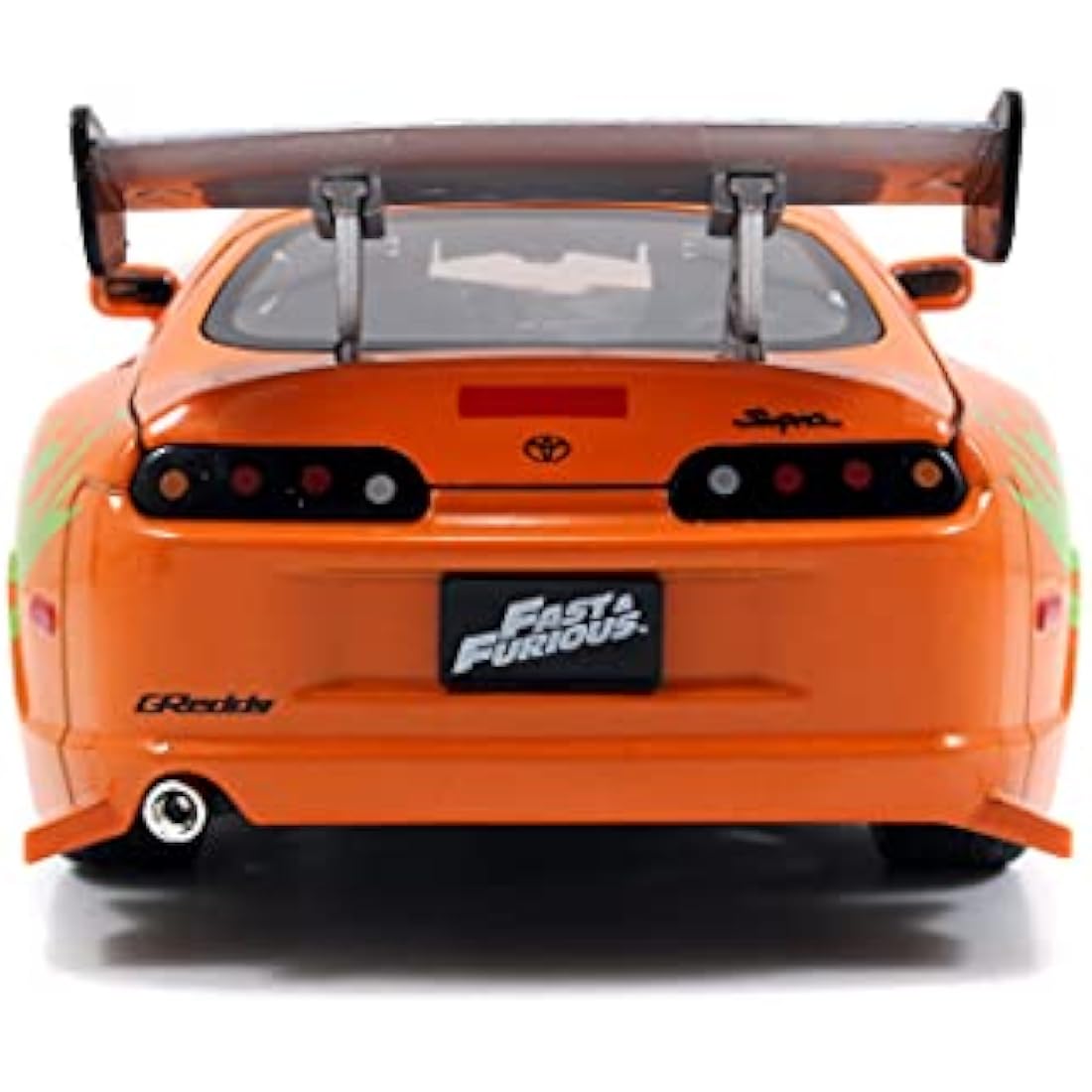 Jada Toys - Fast and Furious Model Car Toyota Supra & Brian - Car Model 1995 Toyota Supra Mk4 1:24 Orange with Brian O'Conner Figure, Vehicle with Spoiler, Opening Parts & Removable Roof